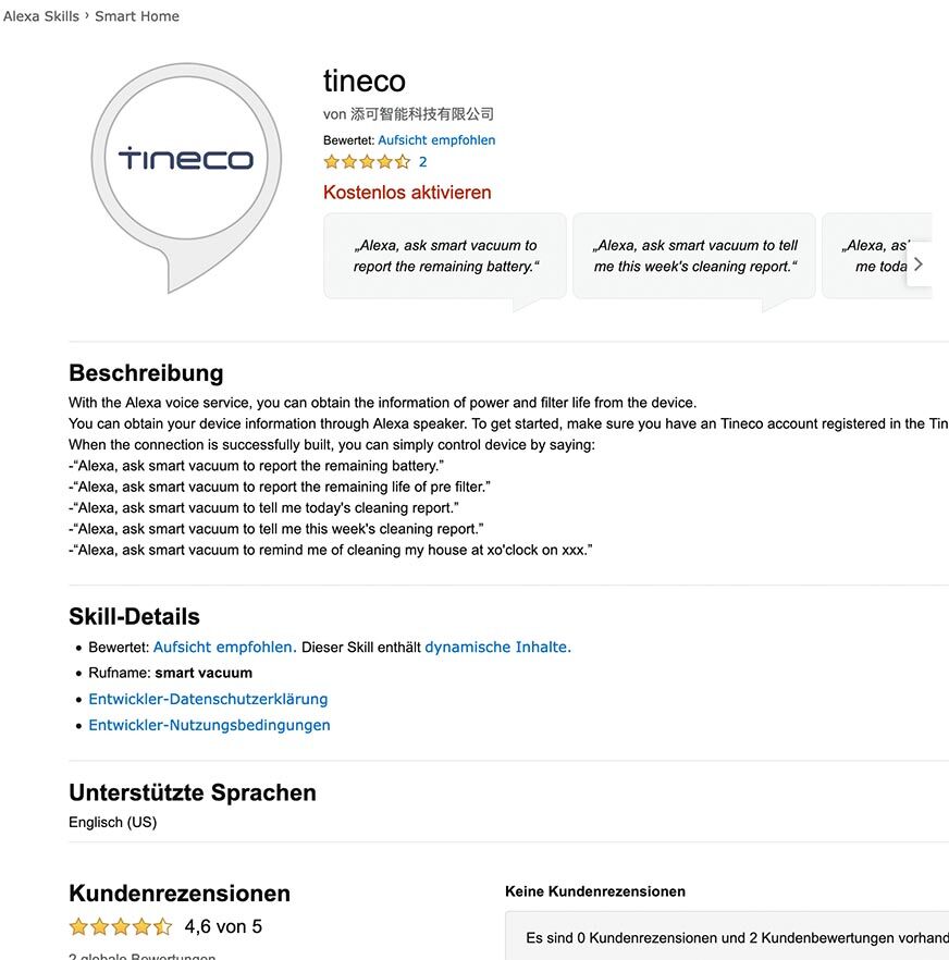 Die Alexa Sprachbefehle für den S12